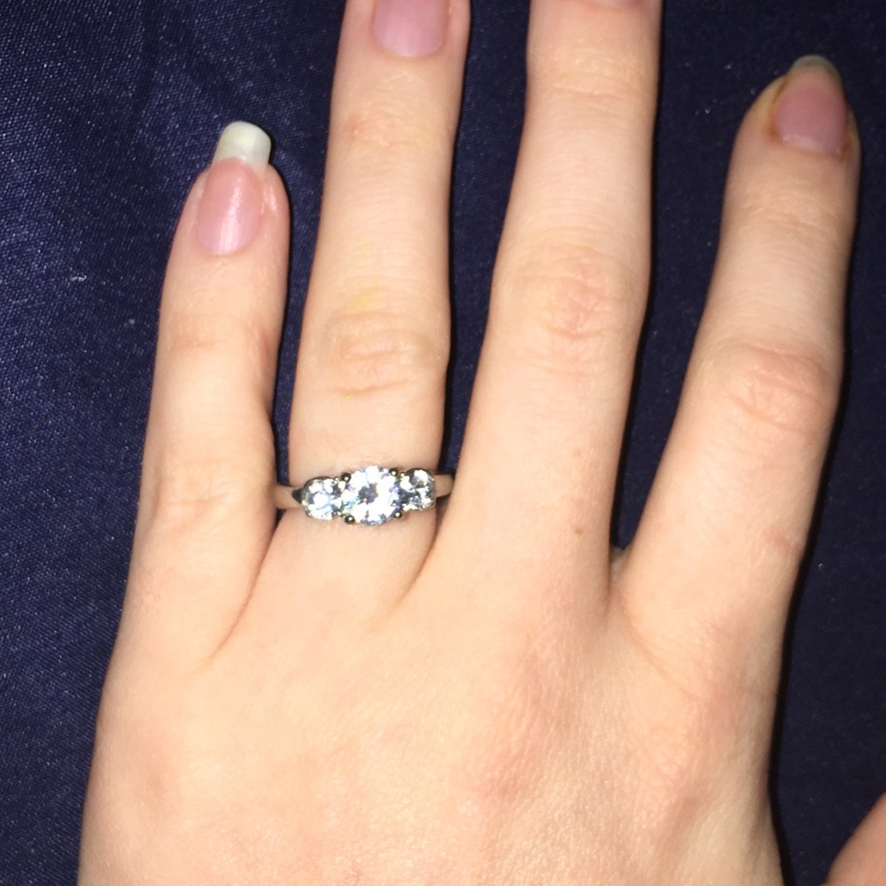 CZ three stone ring